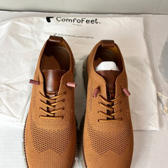 Men's Tan ComfoFeet Lightweight tie Oxford Size 9, NWOT - Picture 2 of 4